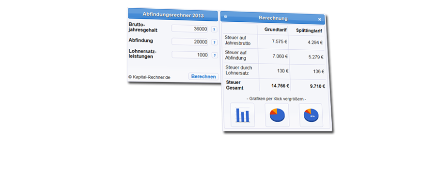 Abfindungsrechner im Design Kapital-Rechner